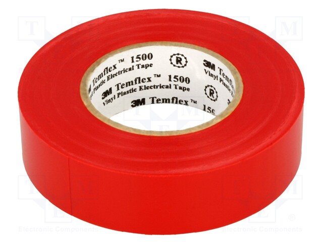 Tape: electrical insulating; W: 19mm; L: 20m; D: 0.15mm; red; 170%