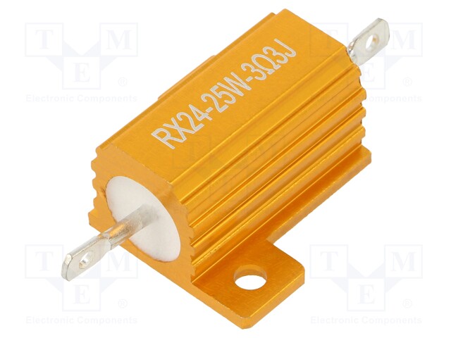 Resistor: wire-wound; with heatsink; 3.3Ω; 25W; ±5%; 50ppm/°C