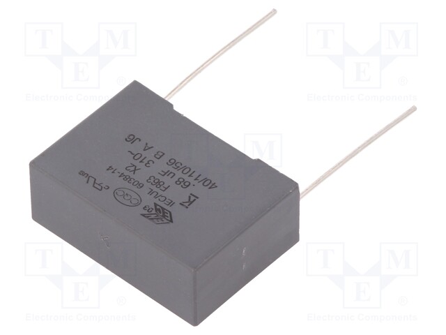 Capacitor: polypropylene; X2; 0.68uF; 22.5mm; ±10%; 26.5x18.5x10mm