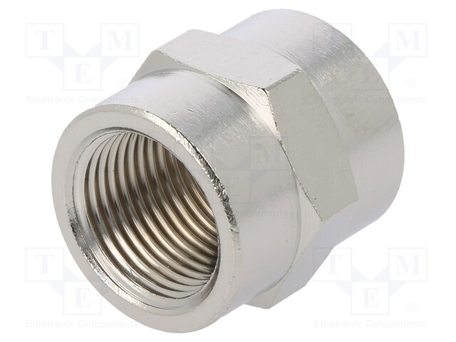 Muff; straight; G 3/8"; Mat: nickel plated brass; 300°C