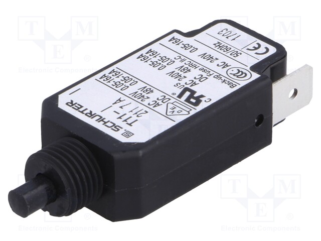 Circuit breaker; Urated: 240VAC; 48VDC; 7A; SPST; Poles: 1; screw