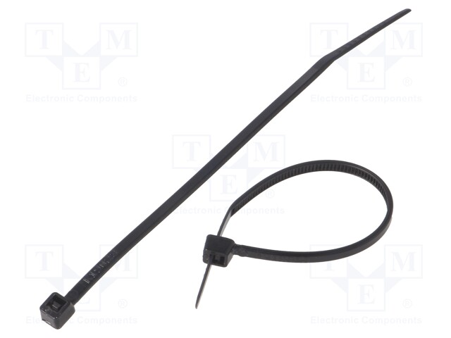 Cable tie; L: 100mm; W: 2.5mm; polyamide; 78.5N; black; Ømax: 25mm