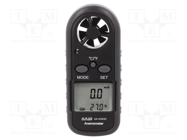 Thermoanemometer; 0÷30m/s; -10÷45°C; Features: MIN/MAX function