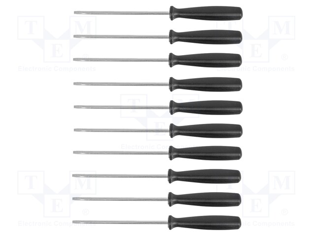 Kit: screwdrivers; Pcs: 10; slot