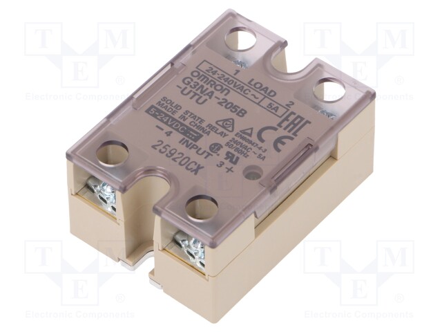Relay: solid state; Ucntrl: 5÷24VDC; 5A; 24÷240VAC; -30÷80°C