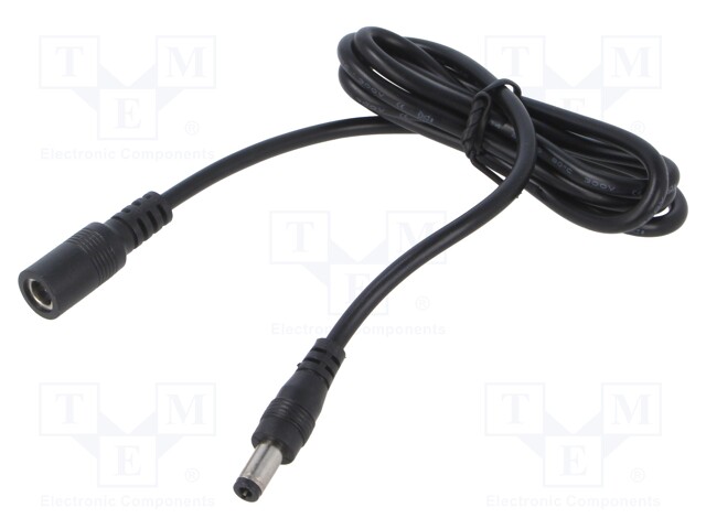 Cable; 2x0.5mm2; DC 5,5/2,5 plug,DC 5,5/2,5 socket; straight