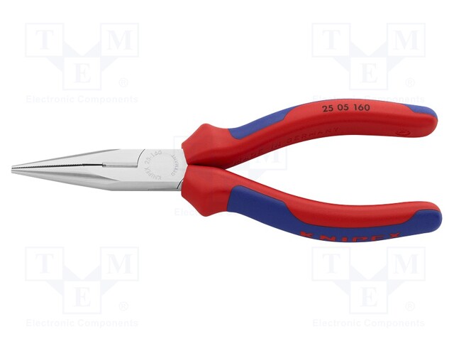 Pliers; cutting,half-rounded nose,universal; 160mm