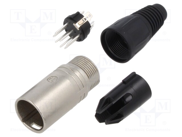 Plug; XLR; male; PIN: 7; straight; for cable; soldering; 5A; 3.5÷8mm