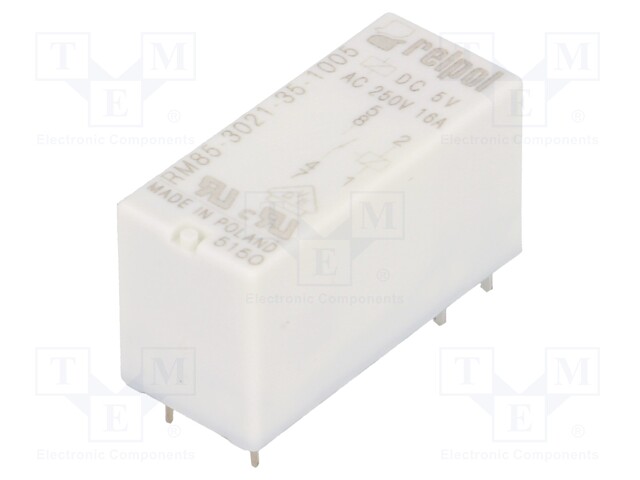 Relay: electromagnetic; SPST-NO; Ucoil: 5VDC; 16A/250VAC; toff: 3ms