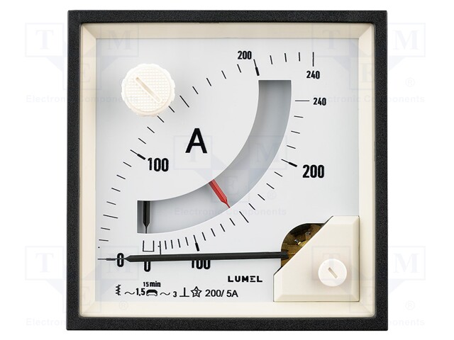 Meter; on panel; analogue; 0÷600A; IP40; 72x72mm; 300V; 260g