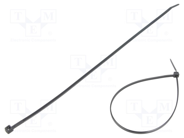 Cable tie; L: 280mm; W: 3.6mm; polyamide; 177N; black; Ømax: 76mm