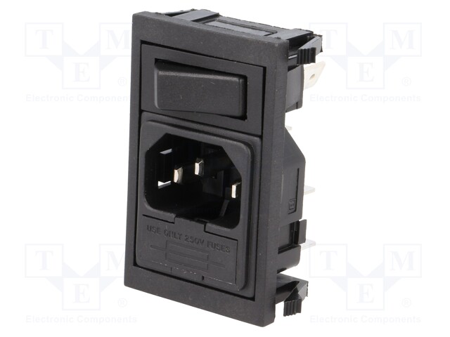 Connector: AC supply; socket; male; 10A; 250VAC; IEC 60320