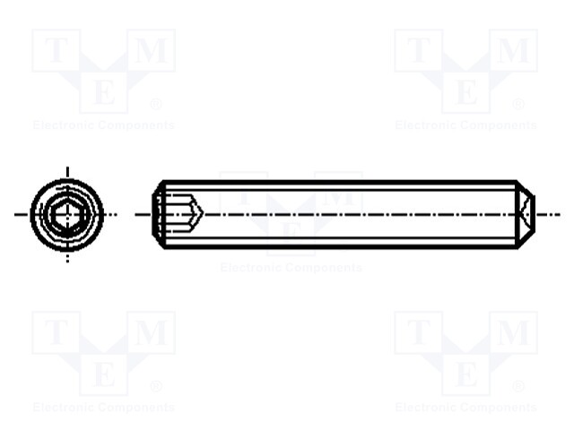 Screw; M3x3; DIN: 916; Head: without head; imbus; steel; HEX 1,5mm