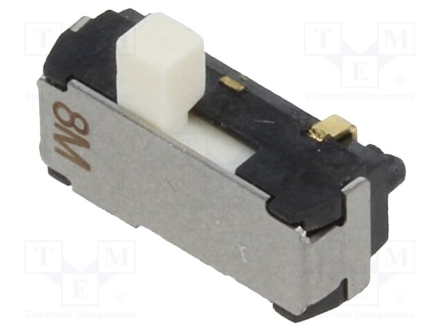 Switch: slide; Pos: 2; SPDT; 0.2A/12VDC; ON-ON; Mounting: SMT