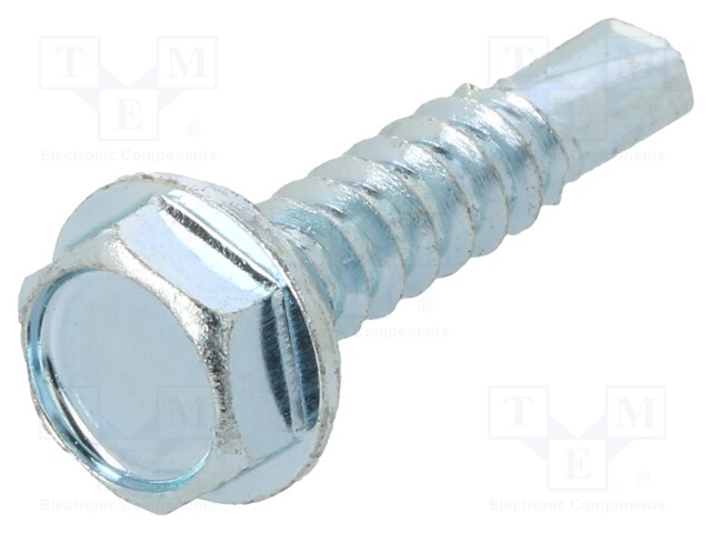 Screw; for metal; 4,8x22; Head: hexagonal; hardened steel; zinc