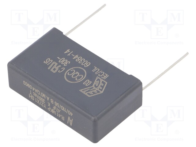 Capacitor: polypropylene; Y2; 470nF; 37.5mm; ±10%; 41.5x24x13mm