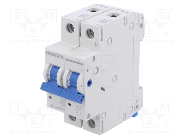 Circuit breaker; 230/400VAC; Inom: 16A; Poles: 1+N; Charact: B; 6kA