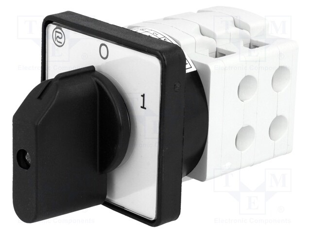 Switch: cam switch; Stabl.pos: 2; 16A; 0-1; Poles: 3; 4kW