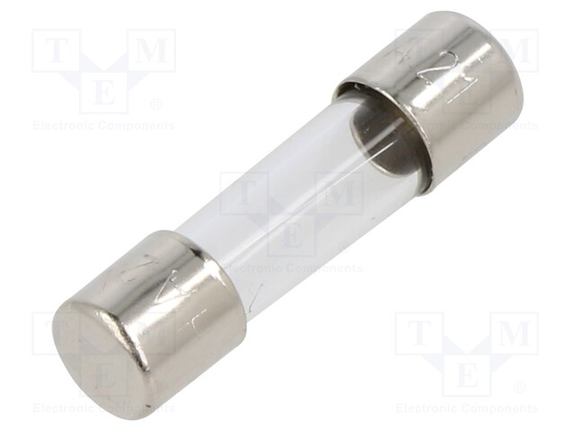 Fuse: fuse; quick blow; 630mA; 220VAC; cylindrical,glass; 5x20mm