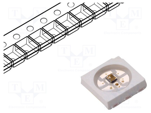 LED; SMD; 5050,PLCC6; RGB; 5x5x1.6mm; 1.8÷2.2/3÷3.2/3÷3.4V