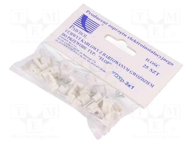 Holder; white; Application: YDYp 3x1,for flat cable; 25pcs.