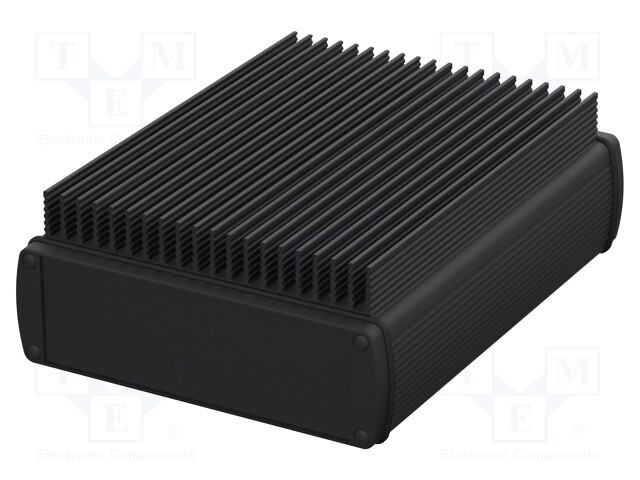 Enclosure: with panel; with heatsink; ALUBOS 1600; X: 169mm; black