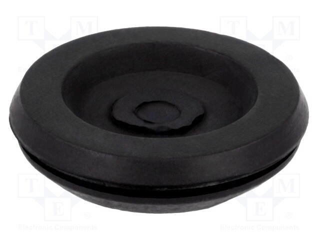 Grommet; with bulkhead; Ømount.hole: 12.2mm; Øhole: 9mm; black