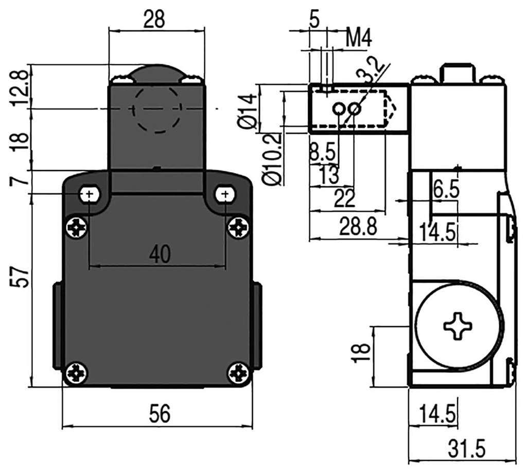 Safety switch: hinged; Series: FL; NC x2; IP67; -25÷80°C; Mat: metal