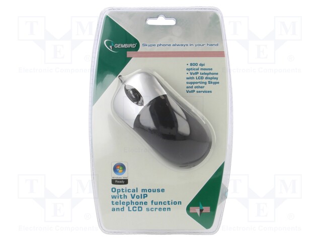 Optical mouse; black; Jack 2,5mm,USB A; wired; No.of butt: 3; 1.5m