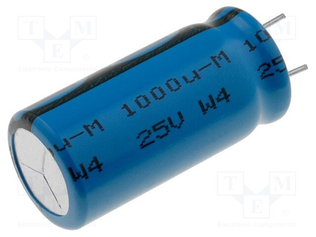 Capacitor: electrolytic; low impedance; THT; 1000uF; 25VDC; ±20%