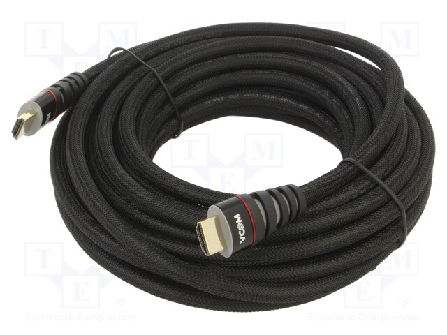 Cable; HDMI 1.4; HDMI plug,both sides; polyamide; 10m; black
