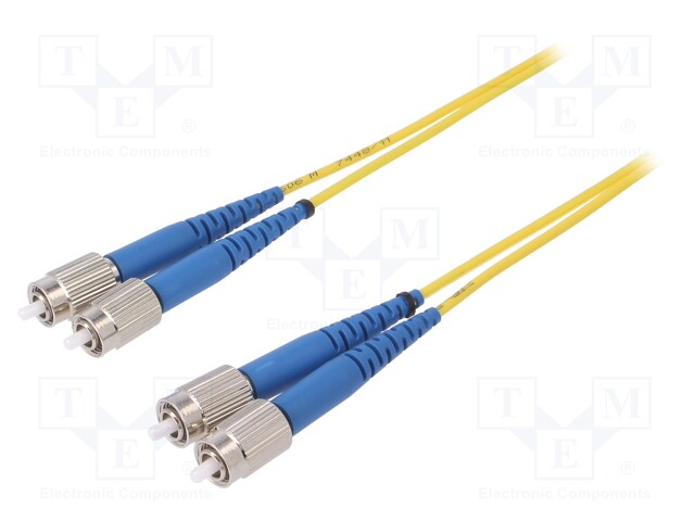 Fiber patch cord; both sides,FC; 3m; Optical fiber: 9/125um