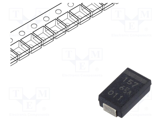 Capacitor: tantalum-polymer; 150uF; 6VDC; Case: D; 2917; ESR: 25mΩ