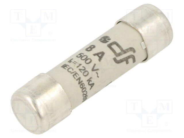 Fuse: fuse; gG; 8A; 500VAC; 250VDC; ceramic,cylindrical,industrial