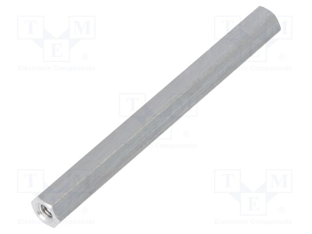 Screwed spacer sleeve; Int.thread: M3; 55mm; hexagonal; aluminium