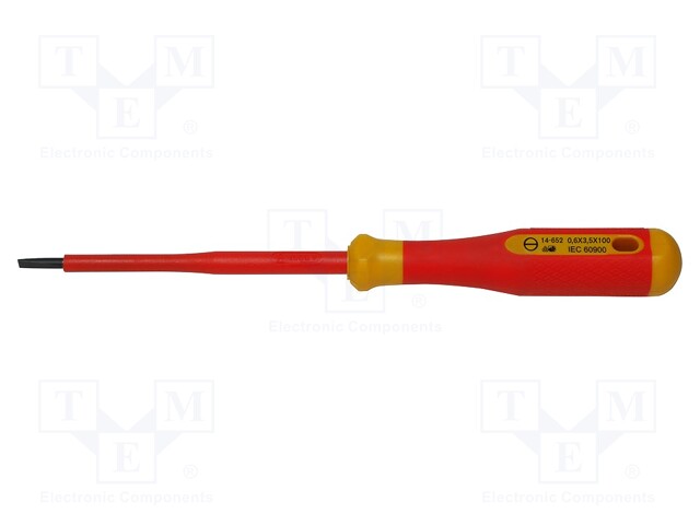 Screwdriver; insulated; slot; SL 3,5mm; Blade length: 100mm