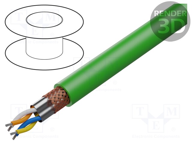 Wire: data transmission; ETHERLINE® Cat.5; 2x2x22AWG; PUR; green