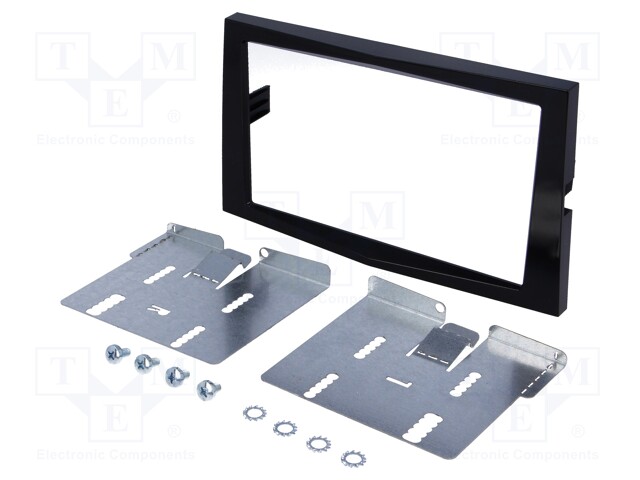 Radio mounting frame; Opel; 2 DIN; black gloss