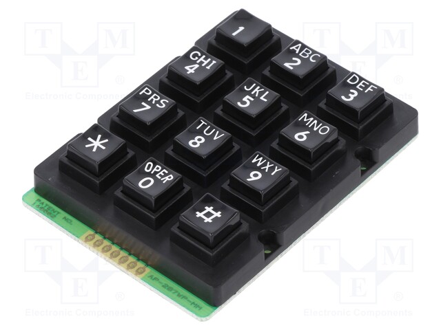 Keypad: plastic; No.of butt: 12; none; plastic; 200mΩ; 1.5N; 20mA