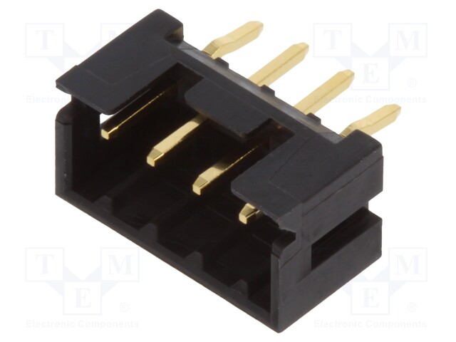 Socket; wire-wire/PCB; male; DF3; 2mm; PIN: 4; THT; on PCBs; straight