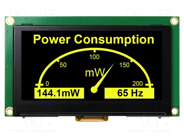 Display: OLED; graphical; 2.7"; 128x64; Dim: 82x47.5x5.5mm; yellow