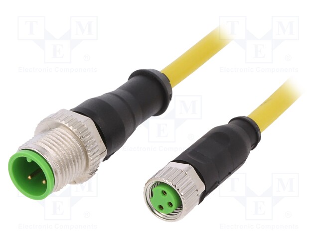 Connection lead; PIN: 3; 600mm; 50VAC; 4A; -30÷80°C; IP67; 60VDC