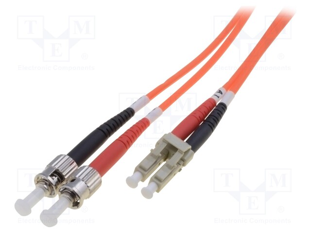 Fiber patch cord; OM2; LC/PC,ST/PC; 2m; LSZH; orange