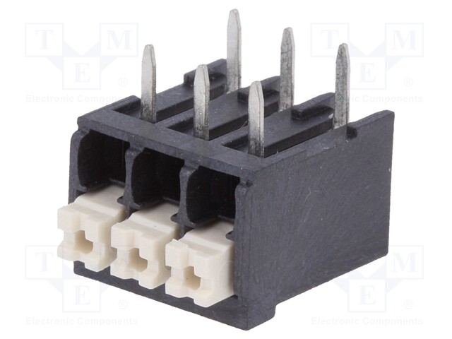 PCB terminal block; angled 90°; 3.5mm; ways: 3; on PCBs; terminal