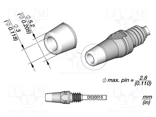 Tip: for desoldering irons; 5.2x3mm; JBC-DT530-A