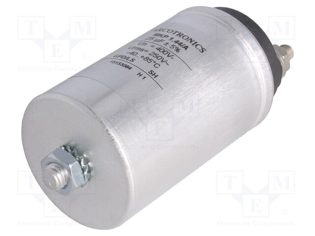 Capacitor: polypropylene; 25uF; Leads: M6 screws; ESR: 5mΩ; C44A