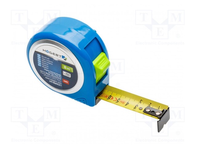 Measuring tape; L: 8m; Width: 25mm; Class: II