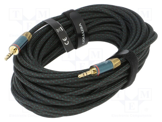 Cable; Jack 3.5mm plug,both sides; 10m; Plating: gold-plated