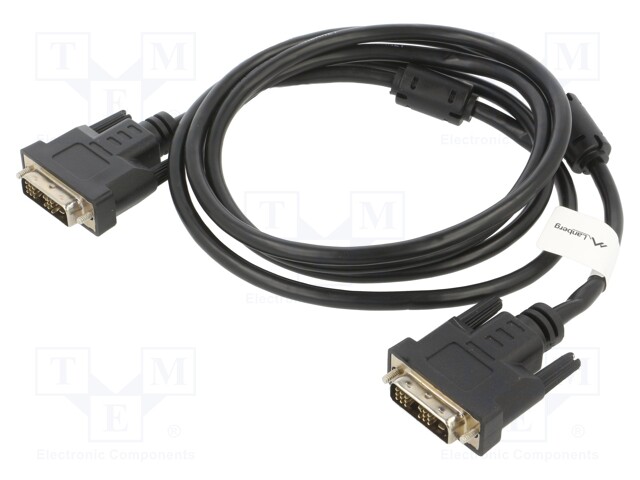 Cable; single link; DVI-D (18+1) plug,both sides; 1.8m; black