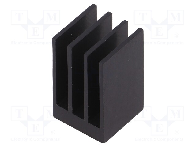 Heatsink: extruded; grilled; black; L: 15mm; W: 15mm; H: 24.5mm